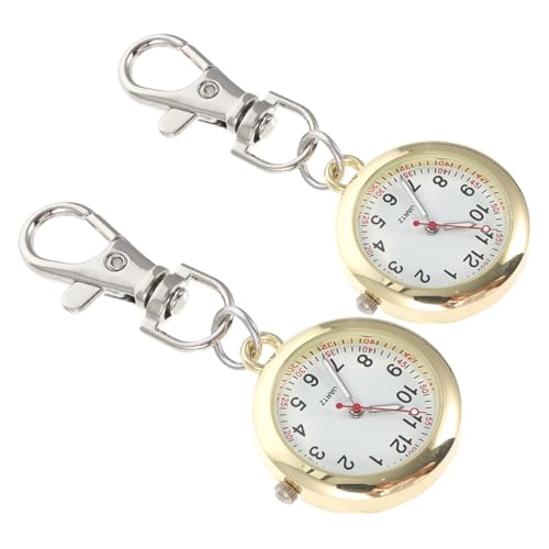 DEARMAMY 2St Krankenschwester Uhr pflegeuhr Krankenpflege Uhr Dekoration aus Wollfilz Allgemeines Zubehör Mini-Dekoration mechanische Taschenuhren für Herren medizinische Taschenuhr Golden von DEARMAMY