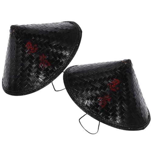 DEARMAMY 2stücke Woven Ninja Cap Für Cosplay Asiatischer Regenhut Leichtem Material Für Bühnenauftritte Party-requisite Mit Schwarzem Ninja- von DEARMAMY