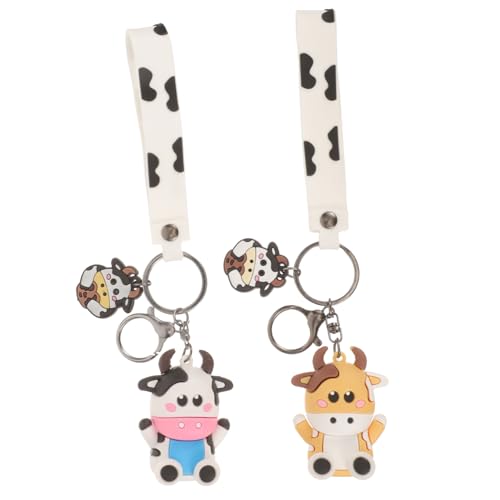 DEARMAMY 2St Paargeschenk weinachts Weihnachten pärchengeschenk Plüsch Hochlandkuh Charms anhänger Geldbörse Schlüsselanhänger Tasche hängende Dekoration Legierung von DEARMAMY