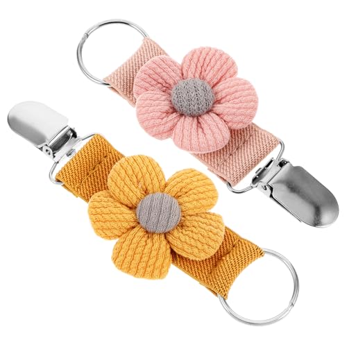 DEARMAMY 2stücke Reise Hut Clips Für Taschen Elastische Für Baseball Und Strandhüte Tragbare Clips Zarten Und Gelbmuster Für Handtaschen Und Rucksäcke von DEARMAMY