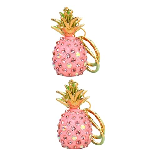 DEARMAMY 2St Schlüsselanhänger mit Strass-Anhänger umhängebeutel schulterbeutel рюкзаки Schultertasche Key Chain Schlüsselbund Schlüsselanhänger aus Metall Glänzender Schlüsselanhänger Rosa von DEARMAMY