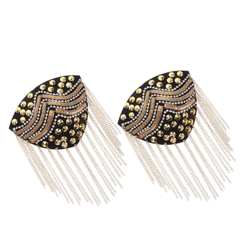 DEARMAMY 2stücke Vintage Quaste Schulterklappen Für Damen Metall Mit Fransen Stilvolle Schulterabzeichen Für Anzüge Und Kostüme Elegantes Schulter-accessoire von DEARMAMY