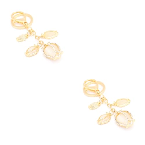 DEARMAMY 2St Taschenanhänger Schlüsselanhänger Bag Charm geldgeschenke Weihnachten Mother Day Auto-schlüsselanhänger Kristallblume Taschenanhänger für Damen Damentaschenanhänger Golden von DEARMAMY