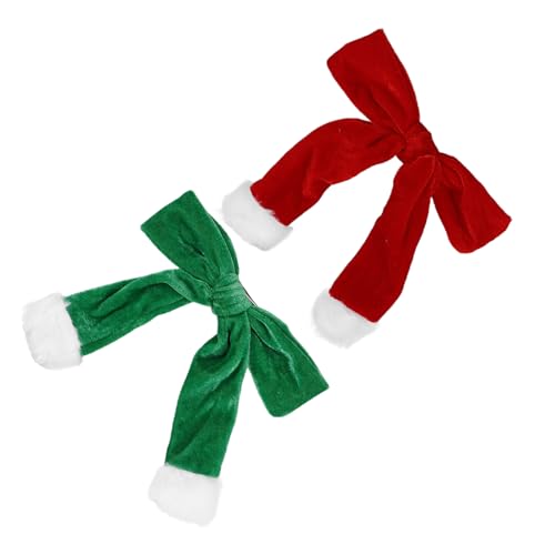 DEARMAMY 2 Stücke Sackleinen Band Weihnachten S Haar Clip Frauen Weihnachten Stil Haar Klemme Haar Clip Weihnachten Themed Ornament von DEARMAMY