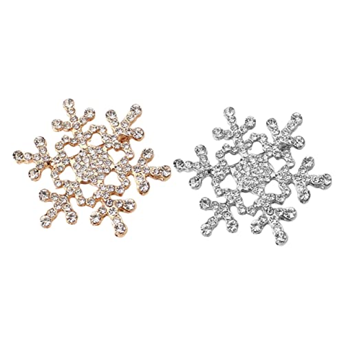 DEARMAMY 2stücke Schneeflocken Broschen Mit Strass Elegante Anstecknadeln Für Weihnachten Und Feste Stilvolle Corsagen Accessoires Für Damen Und Herren Schmuckstück Für Hochzeiten Und von DEARMAMY
