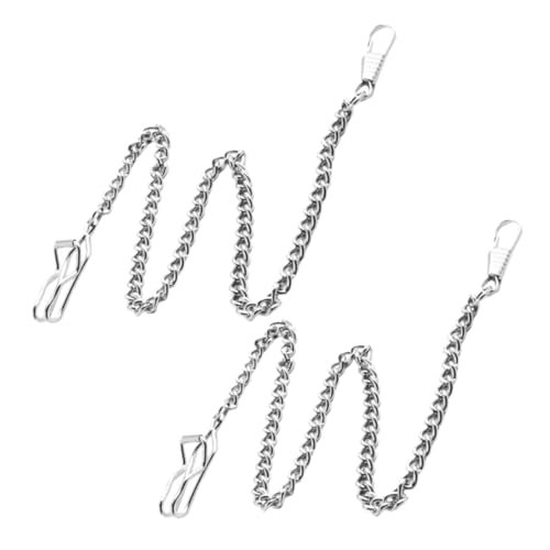 DEARMAMY 2St Zubehör für Taschenuhren gesteckt taschenuhr Kette Taschenuhrkette für Jeans Retro Taschenuhrkette Taschenuhr Zubehör Metallkettendekoration Brieftaschenkette für Männer Silver von DEARMAMY