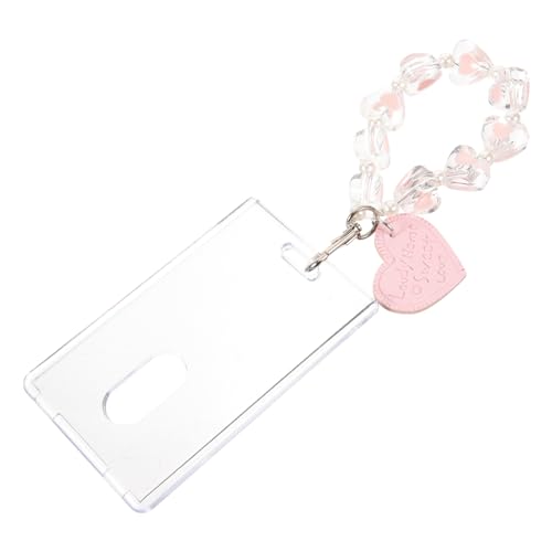 DEARMAMY 2stücke Acryl-kartenhalter Mit Schlüsselanhänger Transparente Buskarte Und Id-Karten Schutzhülle Vertikale Ausführung Mit Herzanhänger Für Kreditkarten Und Fotos von DEARMAMY