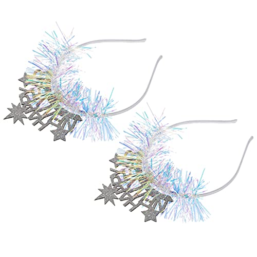 DEARMAMY 2St neues jahr stirnband Haardekoration frohes neues jahr haarband Kopftuch Strumpffüller weihnachts haarreif haarband weihnachten Cosplay-Zubehör Party-Kopfbedeckung Filzstoff von DEARMAMY