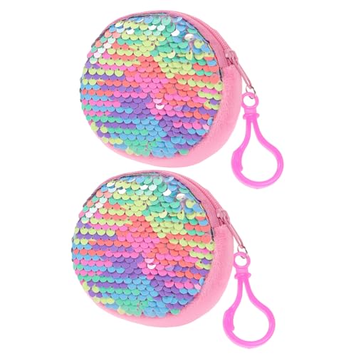 DEARMAMY 2 Stück Damen-Pailletten-Clutch Modisch Rund Für Damen Großes Fassungsvermögen von DEARMAMY