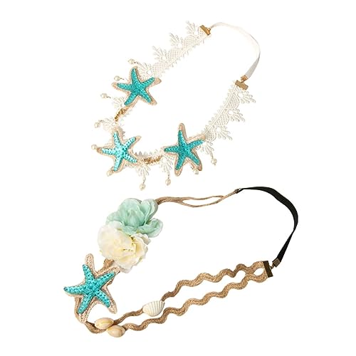 DEARMAMY 2stücke Strand Stil Haarband Blumen Design Stirnbänder Muschel Verziert Damen Haaraccessoires Haube Kopfbedeckung Für Urlaub Party Festival DEARMAMY 2stücke Strand Stil Haarband Blumen Design Stirnbänder Muschel Verziert Damen Haaraccessoires Haube Kopfbedeckung Für Urlaub Party Festival von DEARMAMY