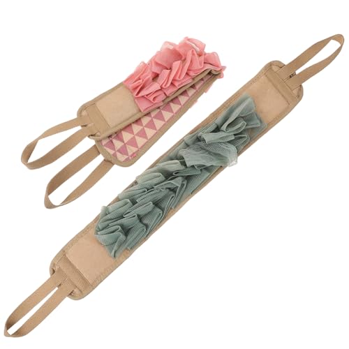 DEARMAMY 2Stücke Doppelseitige Dusch Rückenschrubber Badetuchgürtel Peeling Handtuch Für Körperreinigung Und Massage Pulver Zartes von DEARMAMY