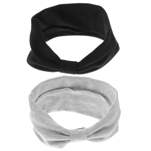 DEARMAMY 2stücke Pack Elastisches Stirnband Für Damen Fitness Yoga Laufband Haarband Atmungsaktiv Saugfähig von DEARMAMY