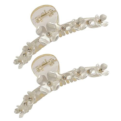 DEARMAMY 2 Stück Große Haarklammern Blumenhaarklammern Strass Für Damen Haarschmuck Für Dickes Und Dünnes Haar Für Alltag Und Besondere Anlässe von DEARMAMY