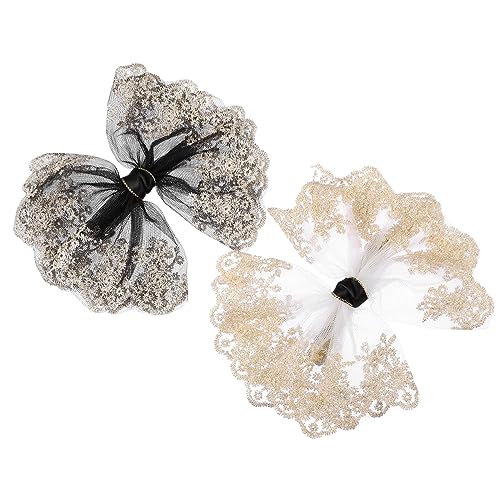 DEARMAMY 2stücke Haarspange Mit Schleife Aus Spitze Clip Für Damen Und Mädchen Zum Zurückhalten Von Haaren Für Alltag Und Ausgehen von DEARMAMY