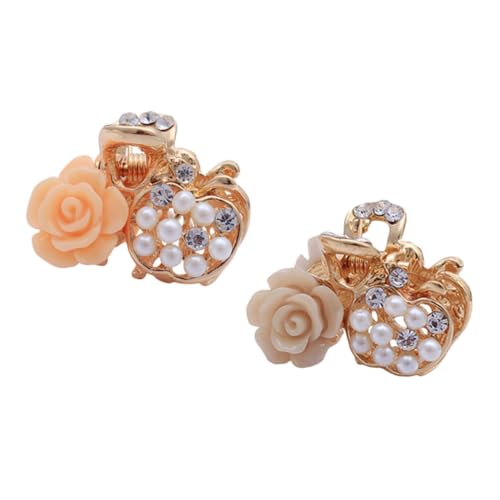 DEARMAMY 2Stücke Haarklammern Für Damen Haarklemmen Apfel Design Aus Legiertem Material Für Hochzeiten Und Festliche Anlässe Rosé von DEARMAMY