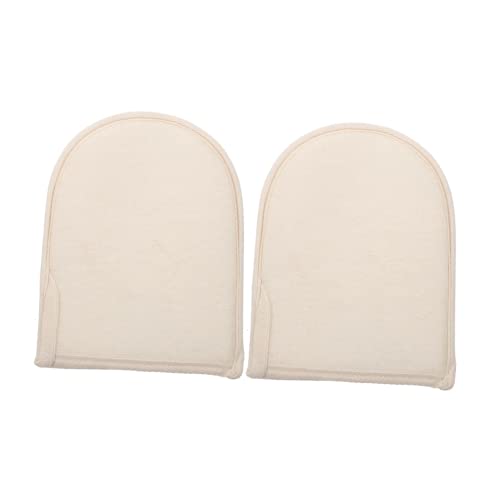 DEARMAMY 2Stücke Peeling Badehandschuhe Luffa Badetuch für Körperreinigung Natürliche Strukturierte Oberfläche Sanftes Peeling Hautschonend für Zuhause von DEARMAMY