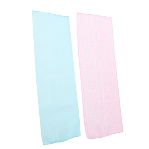 DEARMAMY 2Stücke Peeling Handtuch Aus Nylon Langes Badetuch Blau Und Rosa Duschschrubber Für Effektive Reinigung Und Hautpflege Für Damen Und Herren von DEARMAMY