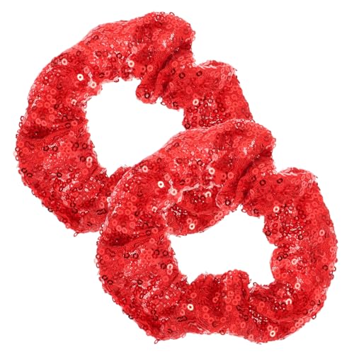 DEARMAMY 2Stücke Teiliges Weihnachts Pailletten Haarseil Elastisches Und Farbenfrohes Haargummi Haarband Für Damen Für Festliche Anlässe Und Täglichen Gebrauch Leuchtende von DEARMAMY