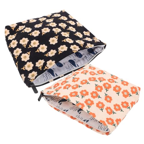 DEARMAMY 2Stücke Vintage Kosmetiktaschen Aus Cord Make Up Organizer Mit Reißverschluss Für Damen Schminktaschen Und Zubehör Für Kosmetik von DEARMAMY