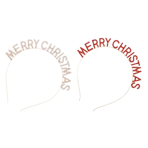 DEARMAMY 2stücke Weihnachten Alphabet Haarbänder Kopfschmuck Für Festival Mit Hochwertigem Material Leicht Zu Tragen Und Einfach Zu Reinigen Klassisches Weihnachtsdesign Für Feiern Und Auft von DEARMAMY
