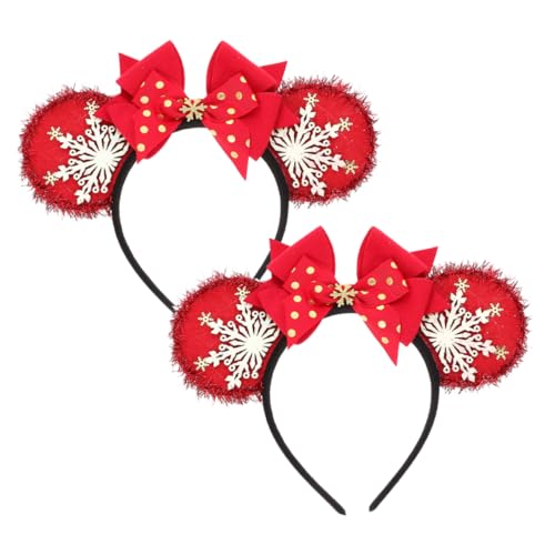 DEARMAMY 2stücke Weihnachtsstirnband Mit Schneeflocken Stirnband Für Damen Weihnachten Stirnband Mit Schleife Bogen Für Erwachsene Urlaub Für Weihnachtsfeiern von DEARMAMY