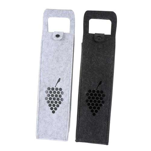 DEARMAMY 2stücke Tragbare Weintaschen Aus Filz Weinverpackungstaschen Geschenkbeutel Für Rotwein-aufbewahrung Mehrzweck-filztaschen Mit Griffdesign Und Schnalle Geeignet Für Empfänge Hochze von DEARMAMY