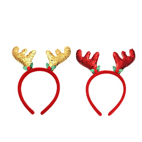 DEARMAMY 2er Set Weihnachts Haarband Mit Glitzer Rentiergeweih Für Erwachsene Und Kreative Weihnachtskopfbedeckung Und Gold Party Zubehör Für Cosplay Und Mottopartys DEARMAMY 2er Set Weihnachts Haarband Mit Glitzer Rentiergeweih Für Erwachsene Und Kreative Weihnachtskopfbedeckung Und Gold Party Zubehör Für Cosplay Und Mottopartys von DEARMAMY
