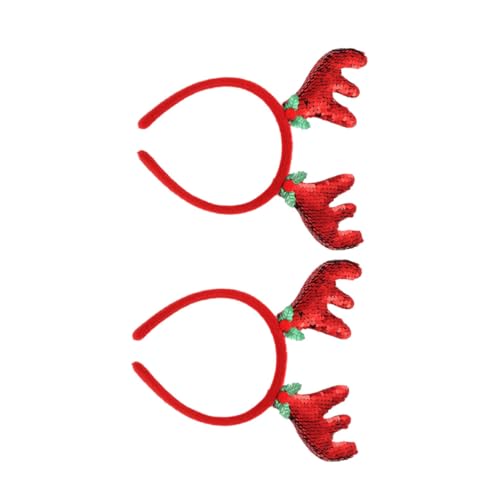 DEARMAMY 2er Set Weihnachts Haarreifen Mit Glitzer Rentier Geweih Kreative Kopfbedeckung Für Erwachsene Und Festliche Weihnachtsaccessoires Für Partys Und Cosplay von DEARMAMY