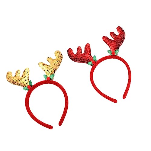 DEARMAMY 2stücke Teiliges Weihnachtskopfband Mit Glitzernden Rentiergeweih-accessoires Für Kreative Festlichkeiten Geeignet Für Erwachsene Und Mädchen Für Partys Und Cosplay von DEARMAMY