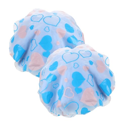 DEARMAMY 2pcs Haar Trocknen Hut Mehrzwecke Badkappe Dekorative Herzdruckhut Tragbare Duschkappe Bequeme Duschhaar-kappe Frauen Lady Hair Schlafen Motorhaube DEARMAMY 2pcs Haar Trocknen Hut Mehrzwecke Badkappe Dekorative Herzdruckhut Tragbare Duschkappe Bequeme Duschhaar-kappe Frauen Lady Hair Schlafen Motorhaube von DEARMAMY