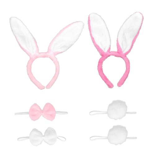 DEARMAMY 2sätze Dekorative Hasenohren Zartes Hasenset Wiederverwendbarer Hasenschwanz Cosplay Accessoire Für Festivals Kostümpartys Und Bühnenauftritte von DEARMAMY