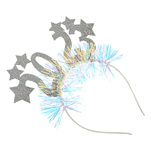 DEARMAMY 2st 2023 Latte-stirnband Rave Stirnband Ausgestattet Artikeletikett Rot Aufkleber Für Den Flohmarkt Neues Jahr Stirnband 2023 Party-stirnband Die Neues Jahr 2023 Silver Latte-kunst von DEARMAMY