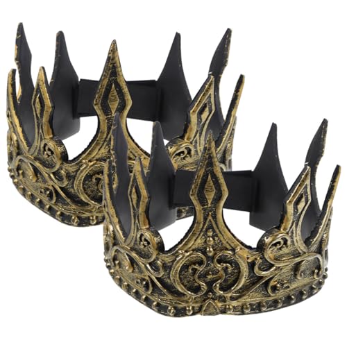 DEARMAMY 2st 3d Weiche Krone Leistungskrone Schaumkrone Vintage-krone Für Männer Königskostüm Für Herren Zarter Kronendekor Handgefertigte Krone Königskrone Für Erwachsene Golden Pu von DEARMAMY