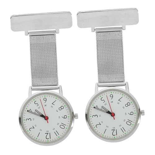 DEARMAMY Unverzichtbares Medizinisches Werkzeug 2 Stück Metall-Uhren Zum Anklipsen Mit Genaue Zeitanzeige Für Profis von DEARMAMY