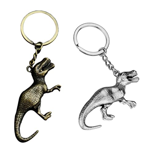 DEARMAMY 2stücke Metall Dinosaurier Schlüsselanhänger Kreative Praktische Schlüsselanhänger Für Taschen Und Rucksäcke Perfektes Für Dinosaurier-Fans Langlebig Und von DEARMAMY