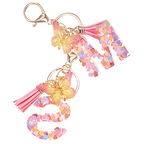 DEARMAMY 2st Englischer Schlüsselanhänger Mädchen-schlüsselanhänger Für Autoschlüssel Rucksack-schlüsselanhänger Für Mädchen Rucksack Für Mädchen Mädchenrucksack Rucksack Mit Fransen Metall von DEARMAMY