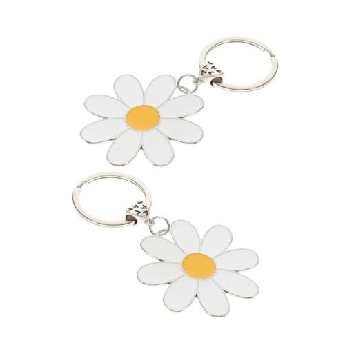 DEARMAMY Schlüsselanhänger-Set Mit Blumen Für Mädchen Metall Gänseblümchen Schlüsselanhänger-Kette Für Taschenanhänger Stilvolles Schlüsselanhänger-Accessoire Für Damen von DEARMAMY