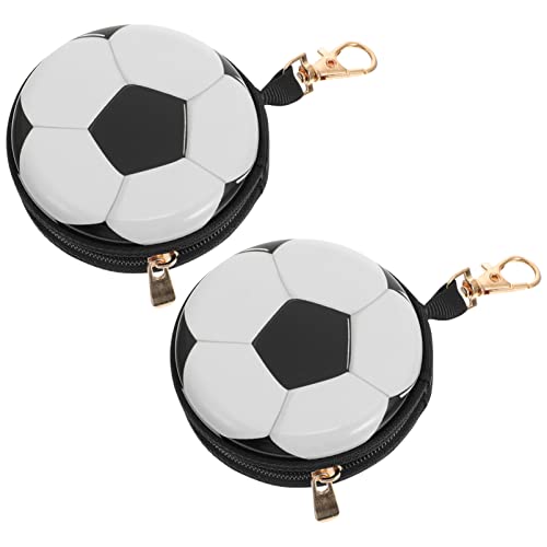 DEARMAMY 2st Geldbörse Netz Schlüsseletui Dreifach Kabel-Organizer Münzbeutel Schlüsselanhänger Plüsch Brieftasche Kartenhalter Mini-Aufbewahrungstasche Kette Kopfhörer Münze von DEARMAMY