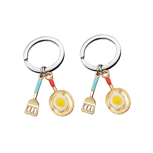 DEARMAMY 2st Kreative Schlüsselanhänger Einziehbar Braten Kochgeschirr Kette Zubehör Ringe Auto Schmuck Für Schlüsselanhänger von DEARMAMY
