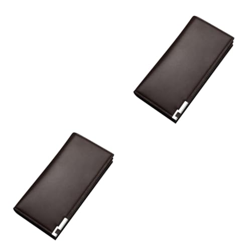 DEARMAMY 2stücke Fashionable Herren Geldbörse Aus Pu Praktische Lange Brieftasche Kaffee Großes Fassungsvermögen Für Geld Und Karten Stilvolles Design Für Männer von DEARMAMY