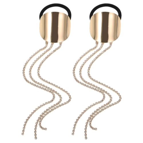 DEARMAMY Metall-haargummis 2 Stück Geometrische Haargummis Quaste Elastische Pferdeschwanzhalter Haar-accessoires Für Mädchen Dickes Haar DEARMAMY Metall-haargummis 2 Stück Geometrische Haargummis Quaste Elastische Pferdeschwanzhalter Haar-accessoires Für Mädchen Dickes Haar von DEARMAMY