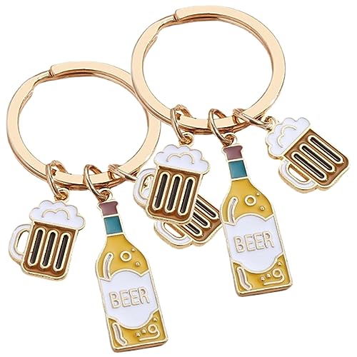 DEARMAMY Kreativer Bier-schlüsselanhänger Schlüsselanhänger für Frauen Schlüsselanhänger für Männer Hängende Dekoration für Die Tasche Biergeschenke für Paare Gastgeschenke Schlüsselhalter von DEARMAMY