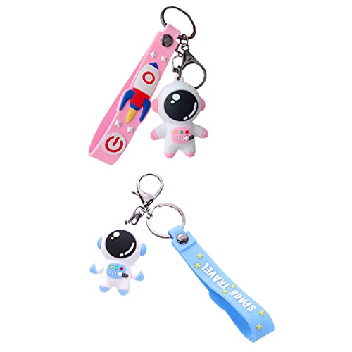 DEARMAMY Kreativer Und Stilvoller Schlüsselanhänger Mit Cartoon-astronautenmotiv Taschenanhänger Als Schlüsselzubehör Und Taschendekoration 2 Stück von DEARMAMY