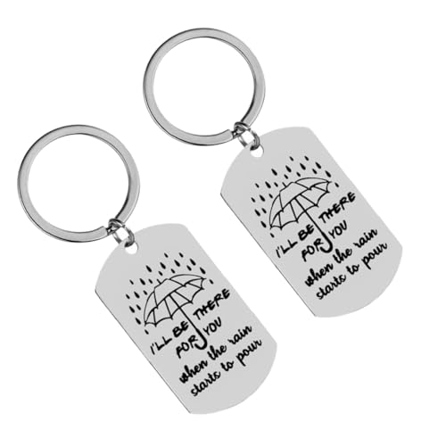 DEARMAMY 2st Schlüsselanhänger Halter Frauen Paar Wort Schlüsselbund Ringe Zubehör Taschenornamente Geldbörse Karte Einziehbar Kette Charme Splitter Für Paare Silver Rostfreier Stahl von DEARMAMY