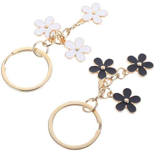 DEARMAMY Schlüsselanhänger Mit Blumenmotiv Fürs Auto Handtaschen-Charme Metall-schlüsselring Kompakter Blumen-Charme von DEARMAMY