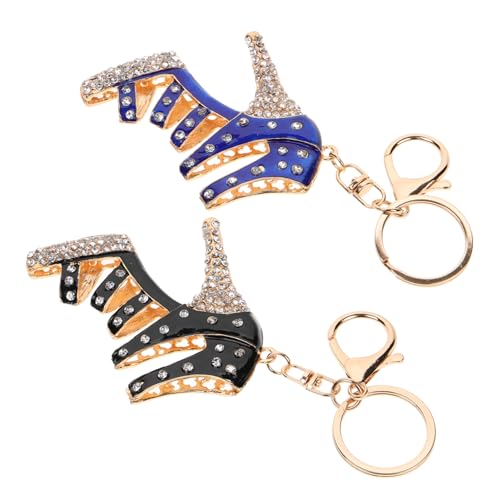 DEARMAMY 2st Schlüsselanhänger Mit Hohen Absätzen Doppelt Kette Schlanke Geldbörse Münzhalter Sterling Taste- Karte Plüsch Schlüsselanhänger-anhänger Schlüsselhalter Zinklegierung Black von DEARMAMY