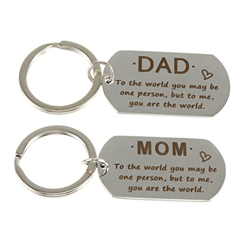 DEARMAMY 2st Schlüsselanhänger Zum Muttertag Reize Ringe Camper Zubehör Brieftasche Mit Kette Silber Bausatz Schlüsselringhalter Metallschlüsselkette Silver Rostfreier Stahl von DEARMAMY