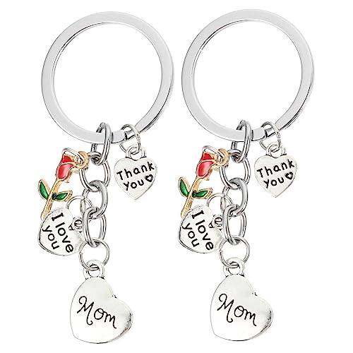 DEARMAMY 2st Schlüsselanhänger Zum Muttertag Spule Puzzle Paar Auto-schlüsselanhänger Für Männer Gürtel Reize Gold Karte Zubehör Halter Tasche Kette Schlüssel Hängend Legierung von DEARMAMY