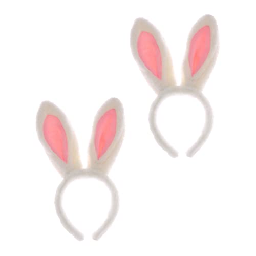 DEARMAMY 2stücke Faltbare Plüsch Hasenohren Haarbänder Für Kostüme Ostern Fotografie Und Partys Süße Verstellbare Bunny Ear Haarschmuck Für Damen von DEARMAMY