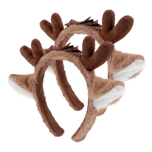 DEARMAMY Rentier Geweih Stirnband Weihnachten Geweih Stirnband Cosplay Frauen Haarband Erwachsene Maskerade von DEARMAMY
